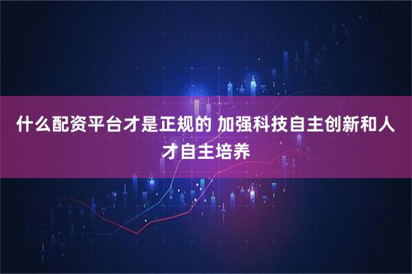 什么配资平台才是正规的 加强科技自主创新和人才自主培养